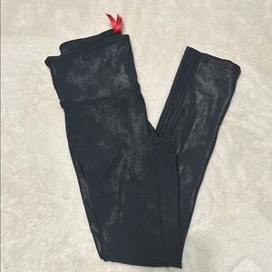 SPANX Black faux leather look Leggings with Form-Fitting Style and Full Length